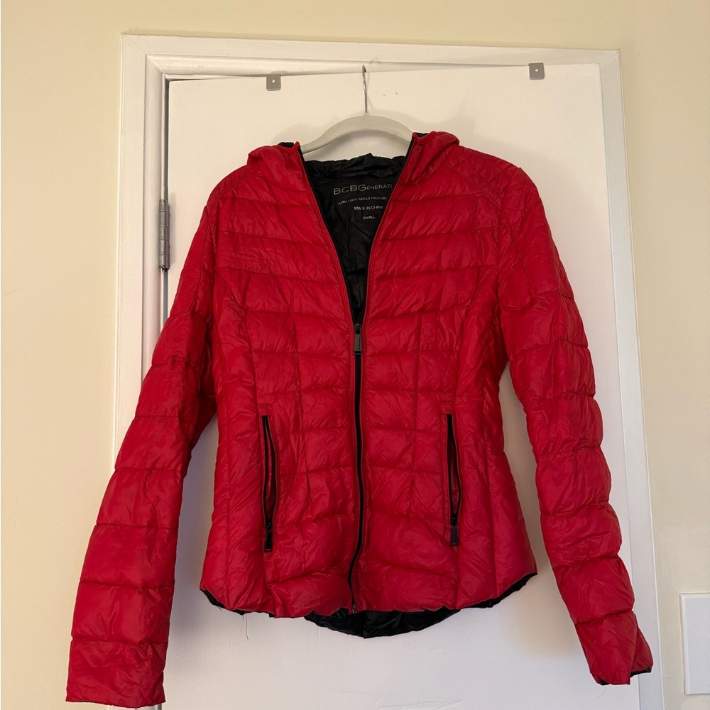 BCBGeneration Women's Red Puffer Jacket